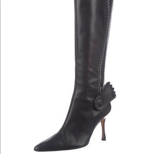 Manolo Blahnik Black Knee High Boots sz40